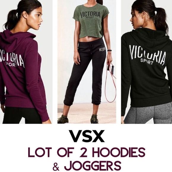 Victoria Sport VSX Sport LOT of 2 VSX Hoodie Sweatshirts & Joggers Matching Set - Picture 3 of 13